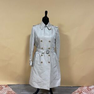 Visconf Structured Cream Trench Coat Made in Italy
